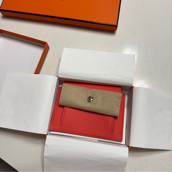 Hermes Kelly Pocket Compact Wallet Rose Texas | NIB - Picture 10 of 12